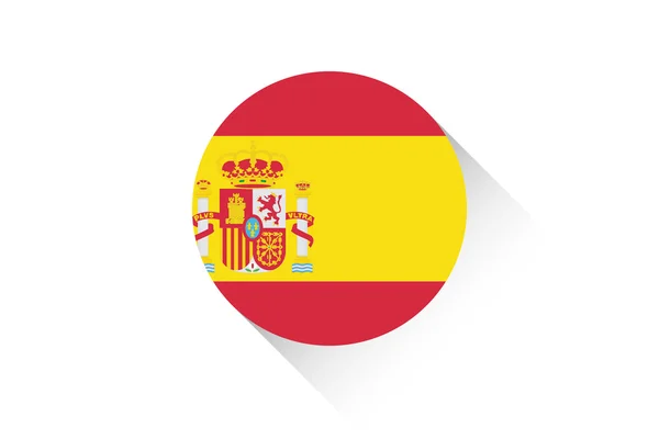 Round flag with shadow of Spain — Stock Photo, Image