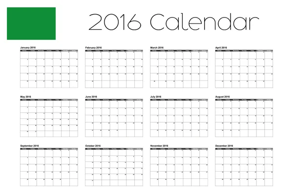 Calendário 2016 com a Bandeira da Líbia-83 — Fotografia de Stock