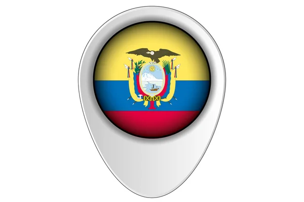 3D карта вказівник прапор ілюстрація країни Еквадор — стокове фото