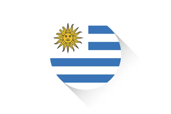 Runde Fahne mit Schatten des Uruguay — Stockfoto