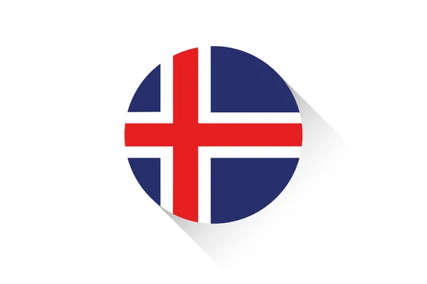 Круглый флаг с тенью Исландии — стоковое фото