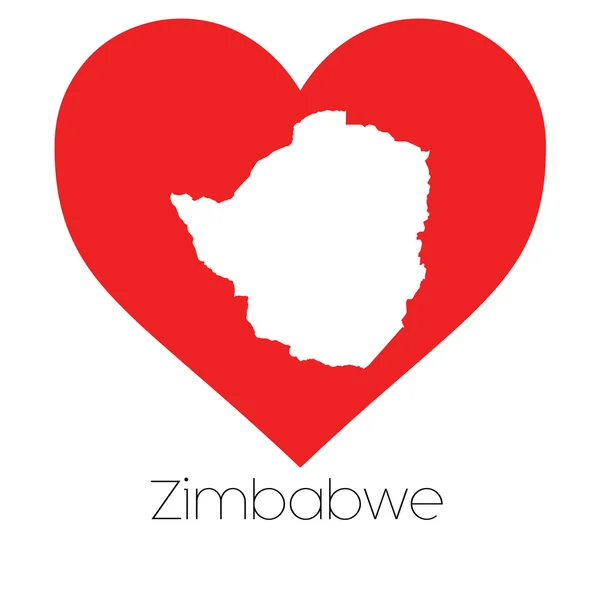 Серце ілюстрації з формою Зімбабве — стокове фото