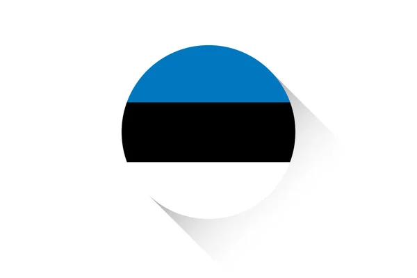Bandera redonda con sombra de Estonia —  Fotos de Stock