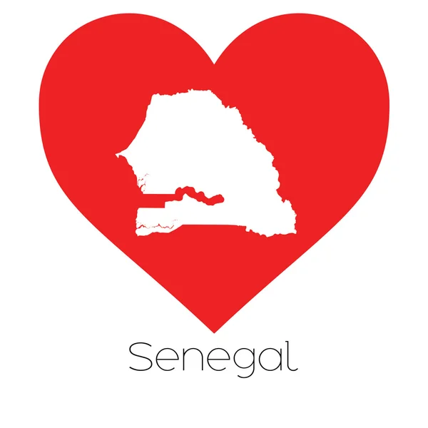 Серце ілюстрації з формою Сенегал — стокове фото
