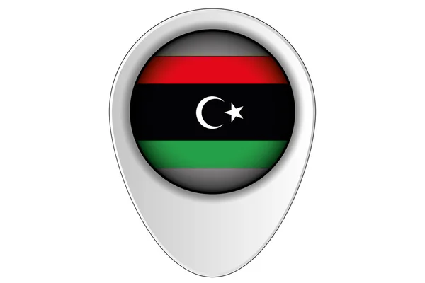 リビア-46 の国の 3 d マップ ポインター旗イラスト — ストック写真