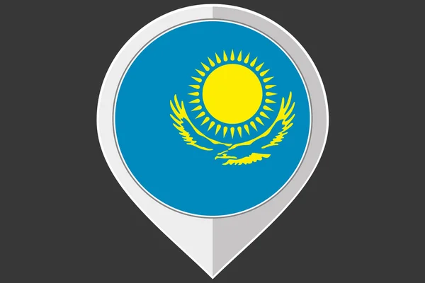 哈萨克斯坦国旗与指针 — 图库照片
