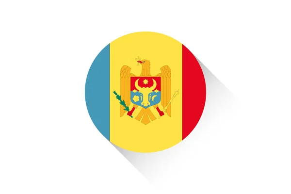 Bandera redonda con sombra de Moldavia —  Fotos de Stock