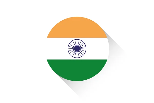 Ronde vlag met schaduw van India — Stockfoto
