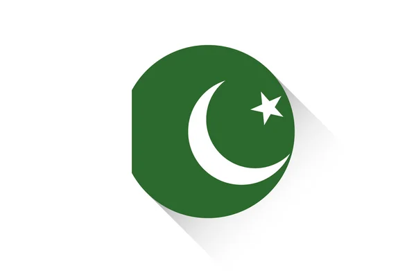 Runda flagga med skuggan av Pakistan — Stockfoto