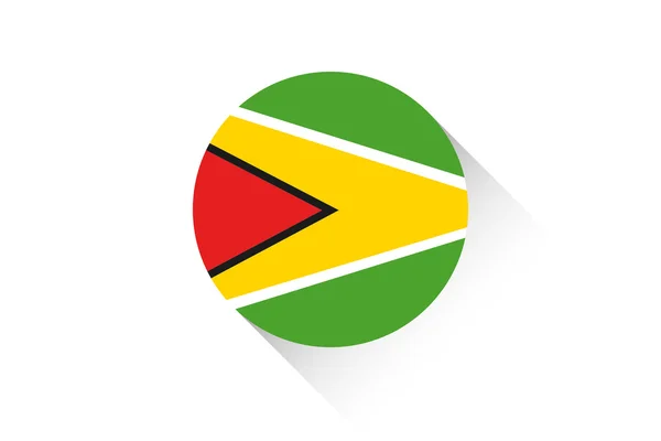 Bandera redonda con sombra de Guyana — Foto de Stock