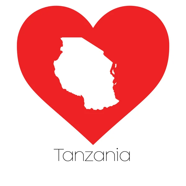 Серце ілюстрації з формою Танзанії — стокове фото