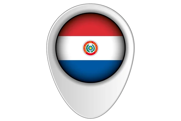 Mapa 3D Puntero Bandera Ilustración del país de Paraguay —  Fotos de Stock