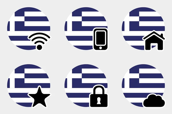 Веб-икона с флагами Греции — стоковое фото