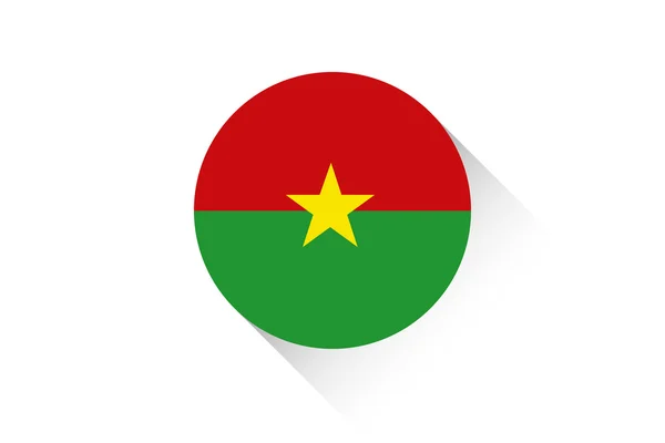 Runda flagga med skuggan av Burkina Faso — Stockfoto