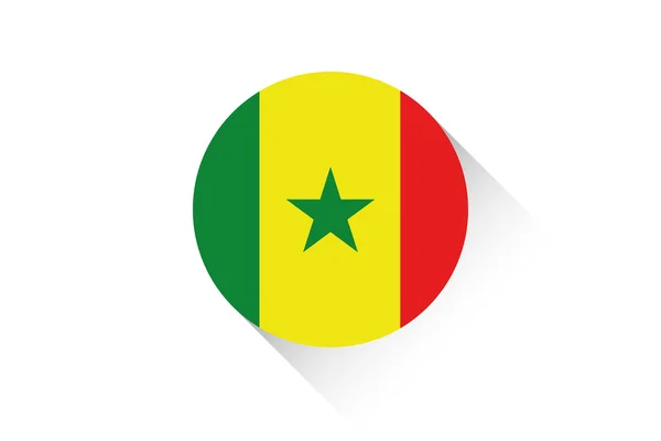 Kulatá vlajka se stínem Senegal — Stock fotografie
