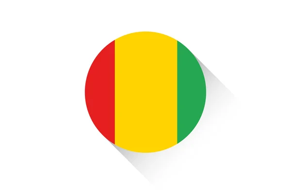 Runda flagga med skuggan av Guinea — Stockfoto
