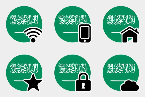 Web Icon Set con la Bandiera dell'Arabia Saudita — Foto Stock