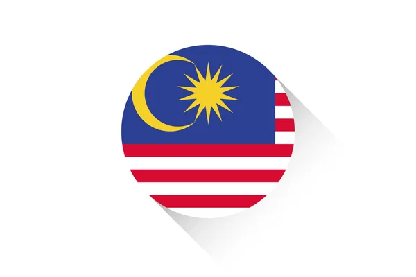 Round flag with shadow of Malaysia — Stock Photo, Image