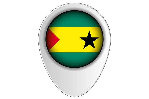 3d map pointer flag illustration des landes von sao tome e p — Stockfoto