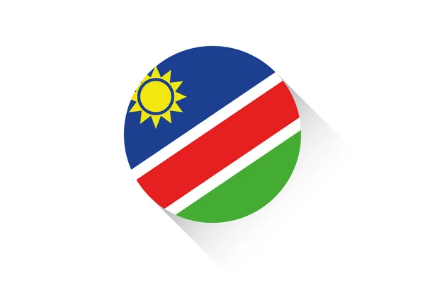Ronde vlag met schaduw van Namibië — Stockfoto