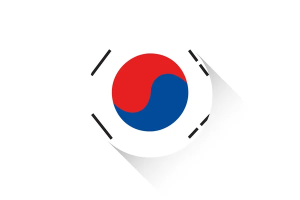 Round flag with shadow of South Korea — Stock Photo, Image