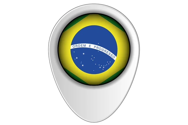 Mapa 3D Pointer Flag Ilustración del país de Brasil — Foto de Stock