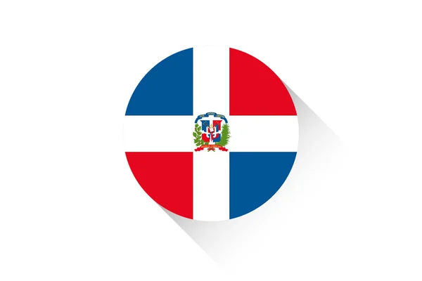 Bandera redonda con sombra de República Dominicana —  Fotos de Stock