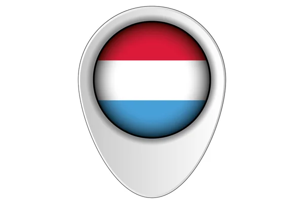 3d map pointer flag illustration des landes von luxembourg — Stockfoto