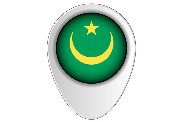 3D kaart aanwijzer vlag illustratie van het land van Mauritanië — Stockfoto