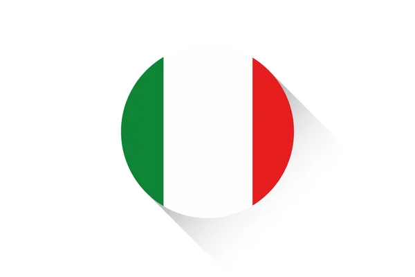 Round flag with shadow of Italy — Stock Photo, Image