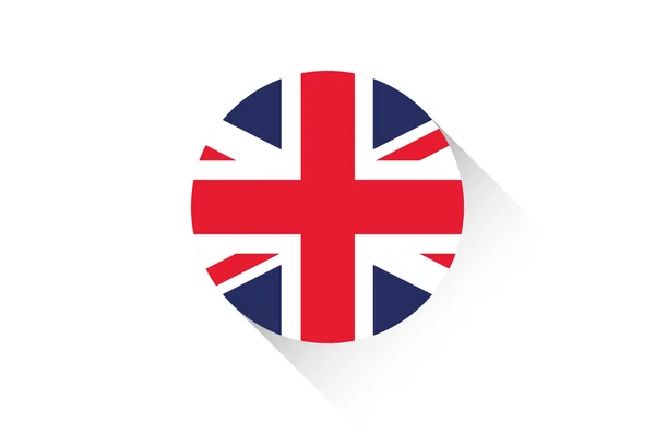 Round flag with shadow of United Kingdom — Stock Photo, Image