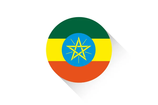 Круглый флаг с тенью Эфиопии — стоковое фото