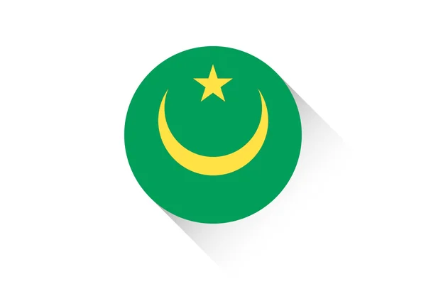 Ronde vlag met schaduw van Mauritanië — Stockfoto