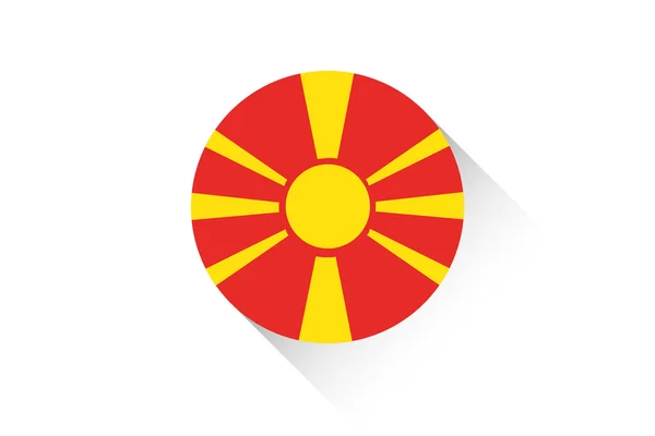 Round flag with shadow of Macedonia — Stock Photo, Image