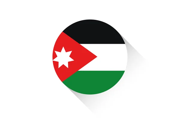 Bandeira redonda com sombra da Jordânia — Fotografia de Stock