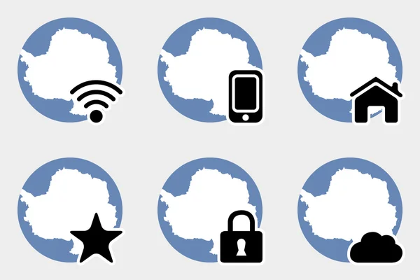 Web Icon Set Antartica bayrağı ile — Stok fotoğraf