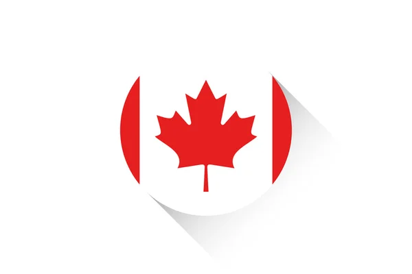 Ronde vlag met schaduw van Canada — Stockfoto
