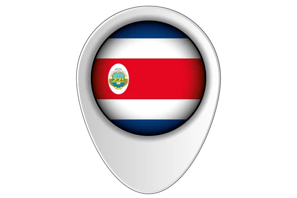 3D harita işaretçi bayrak çizimi Kosta Rika ülke — Stok fotoğraf
