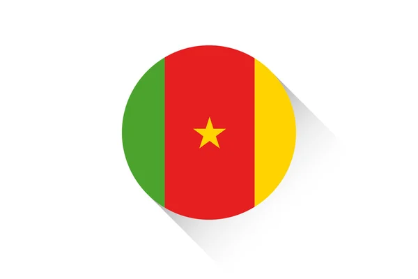 Drapeau rond avec ombre du Cameroun — Photo