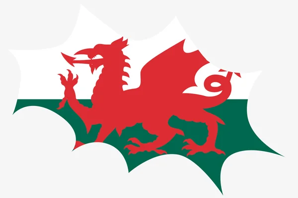 Explosion wit Wales flagga — Stockfoto