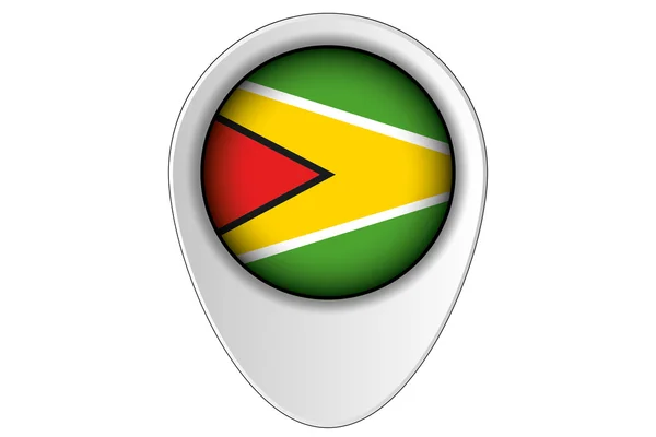 3D Map Pointer Flag Illustration af landet Guyana - Stock-foto