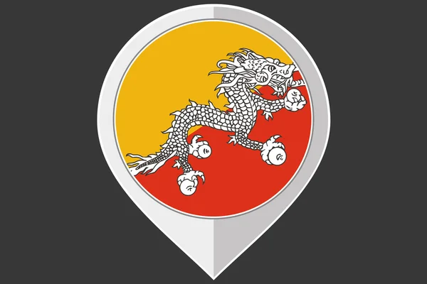 Wskaźnik z flaga Bhutanu — Zdjęcie stockowe