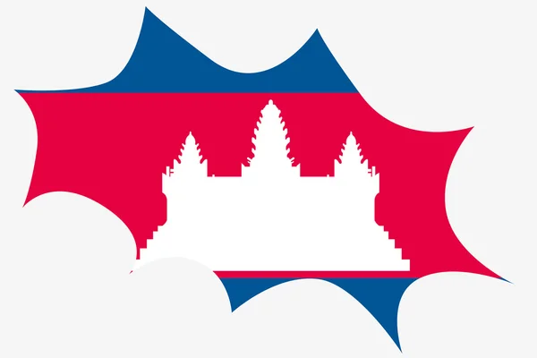 Explosion med flaggan för Kambodja — Stockfoto