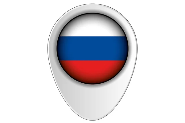 ロシアの国の 3 d マップ ポインター旗イラスト — ストック写真