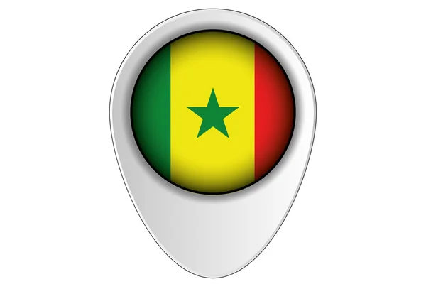 3D megjelenítése mutató jelző ábra az ország Szenegál — Stock Fotó