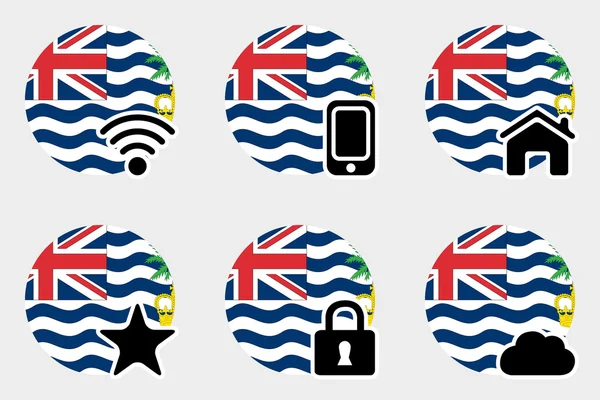 Web Icon Set with the Flag of British Indian Ocean Territory — Stock Photo, Image