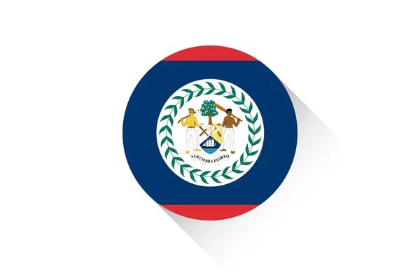 Runda flagga med skuggan av Belize — Stockfoto