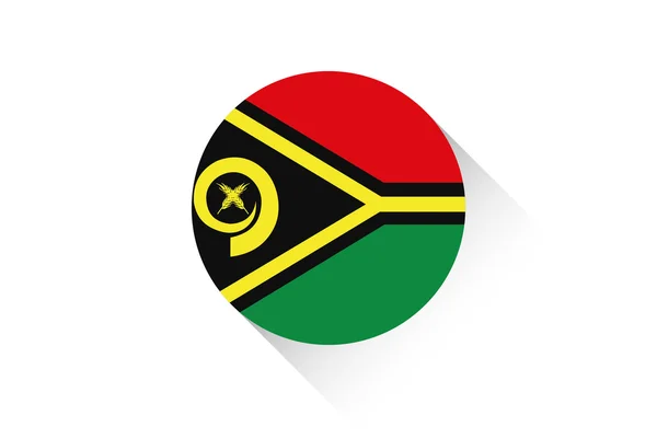 Ronde vlag met schaduw van Vanuatu — Stockfoto