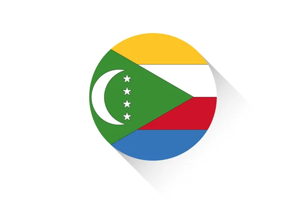 Bandeira redonda com sombra de Comores — Fotografia de Stock