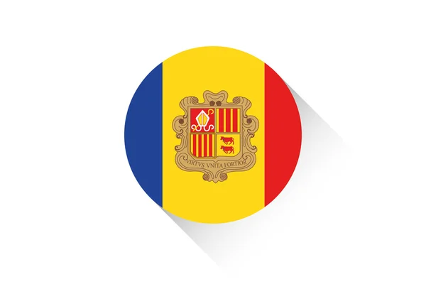 Bandera redonda con sombra de Andorra — Foto de Stock